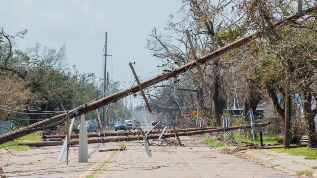 Louisiana Hurricane Downed Powerline