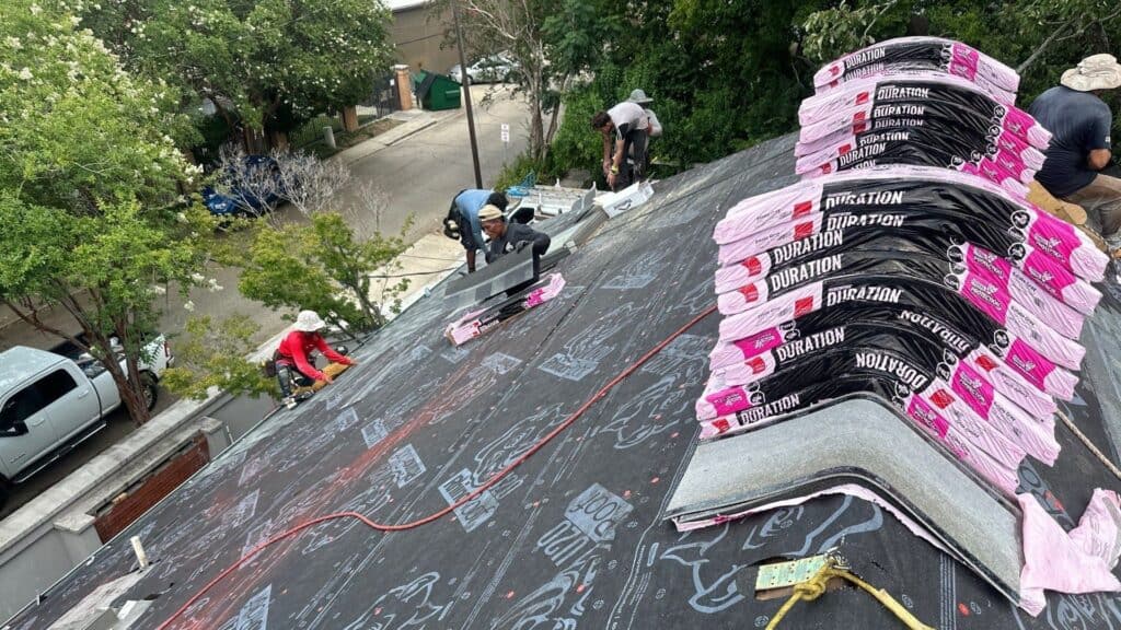 Shingle Roof Installation Laying Shingles