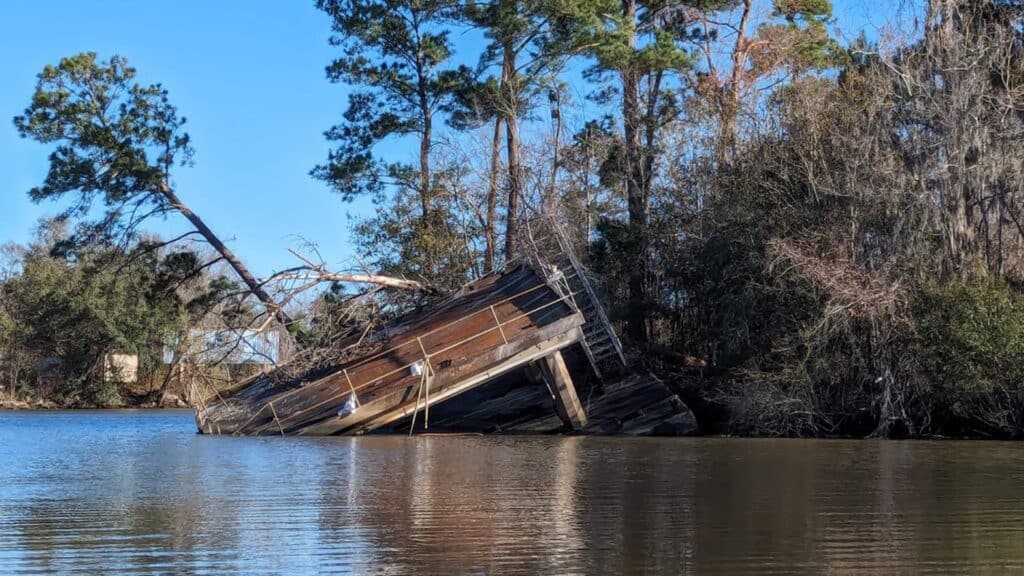 River Flood Damage in Louisiana